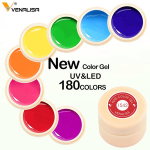 Venalisa color Gel Paint uv Nail Gel Soak Off Nail Art led nail lacquer 180 colors glitter nail rainbow Painting Gel